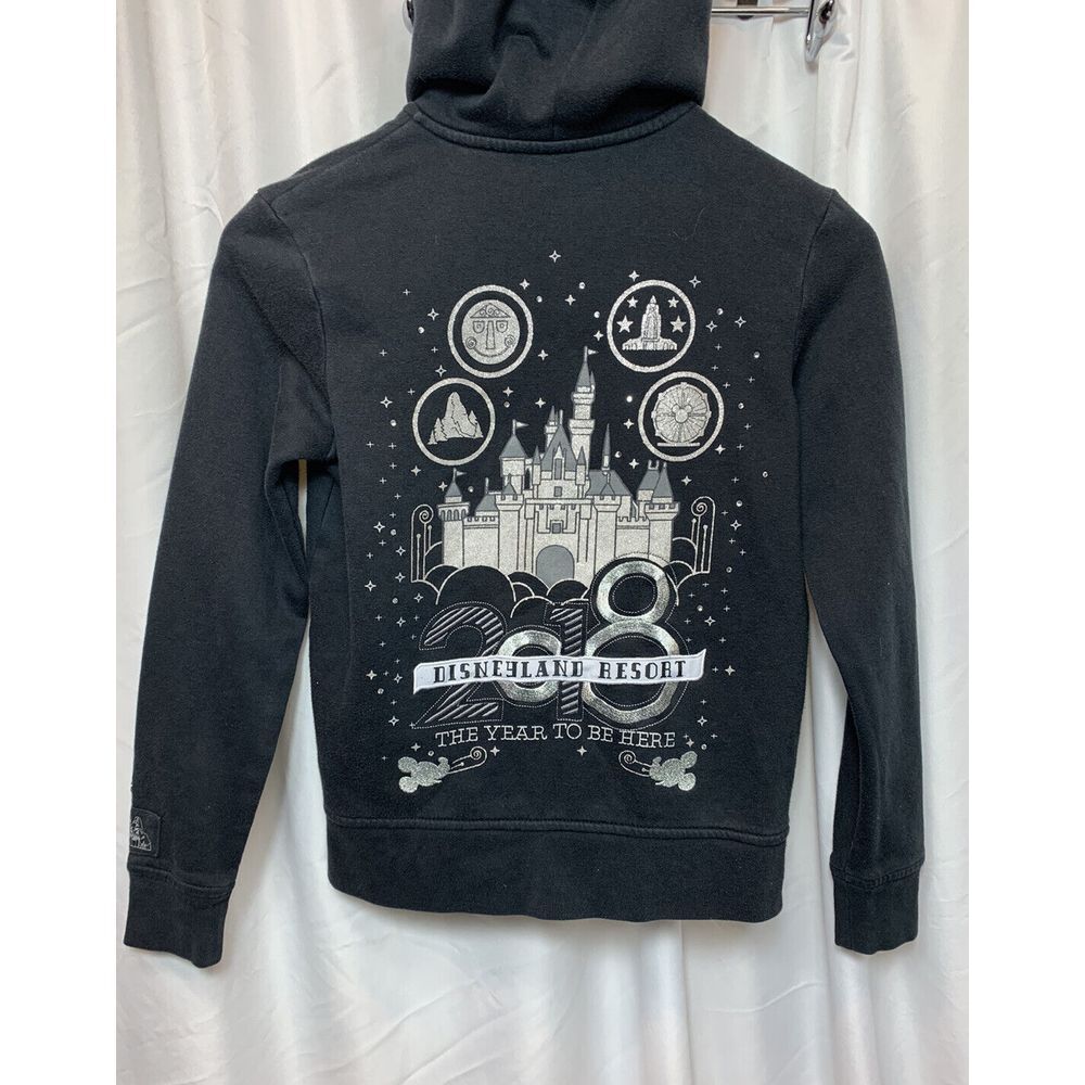 Disneyland Resort 2018 Year To Be Here Womens Black Hoodie‎ Size X-Small Castle